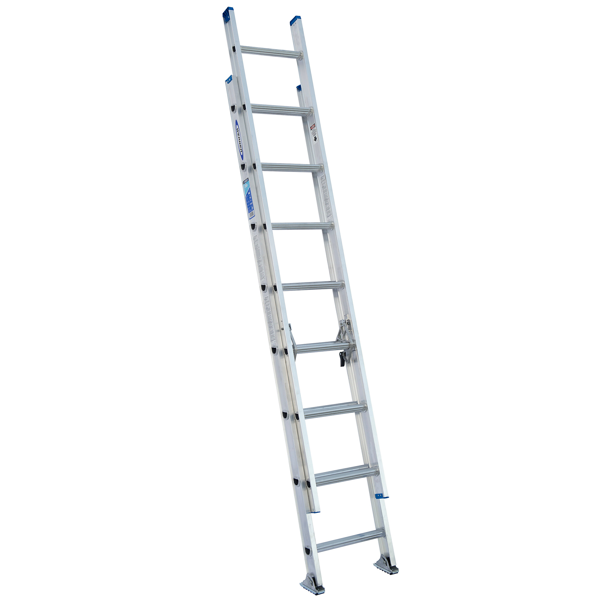 Werner Aluminum Extension Ladder — 16ft., 250-Lb. Capacity, Type I, Slip-Resistant D-Rungs, Model# D1316-2